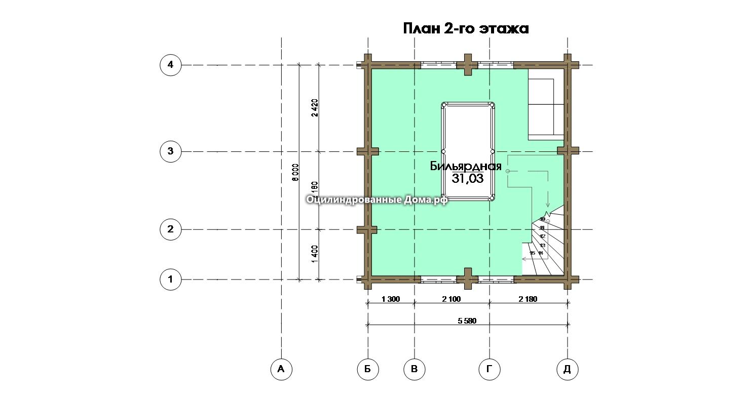 Дом-баня из оцилиндрованного бревна 